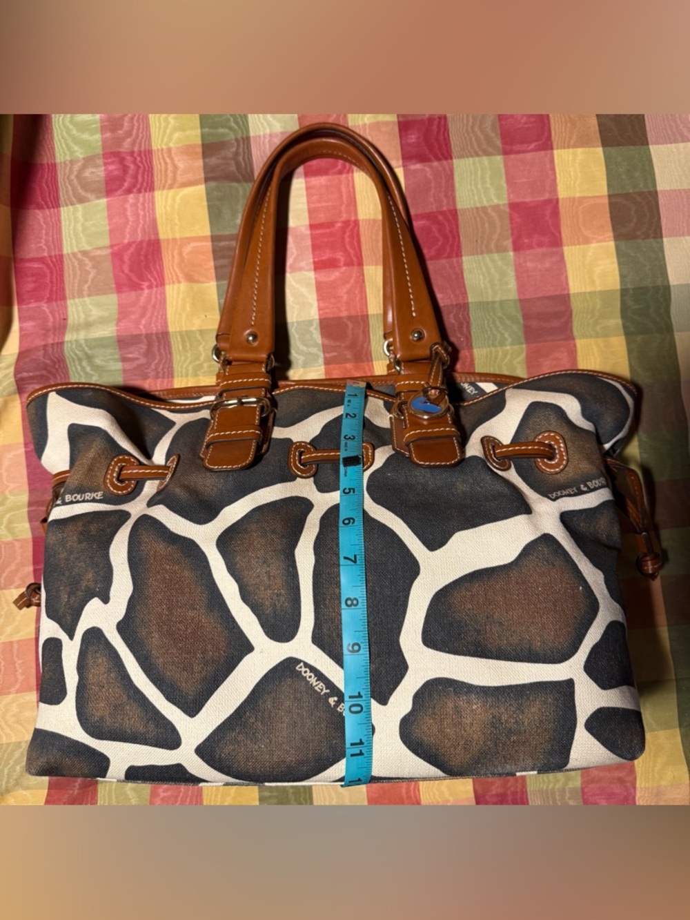 Dooney & Bourke Giraffe Canvas and Leather Tote - Picture 3 of 8